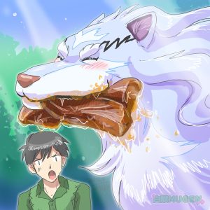 ムコーダが作った料理を頬張るフェル